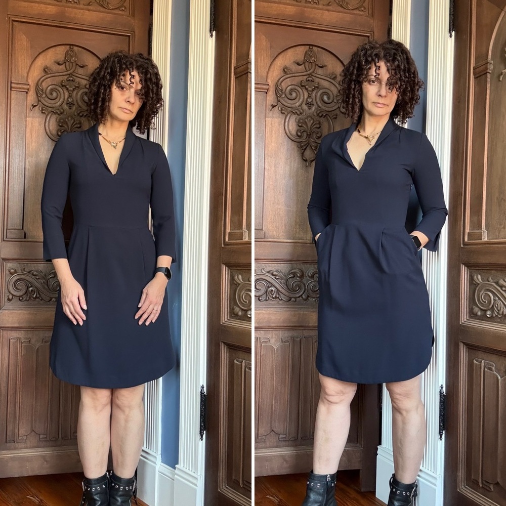 Ottod’Ame Navy Blue Women's V-Neck Dress Size 6